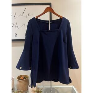 Navy Boston Proper Tunic with Grommet Details-Size L